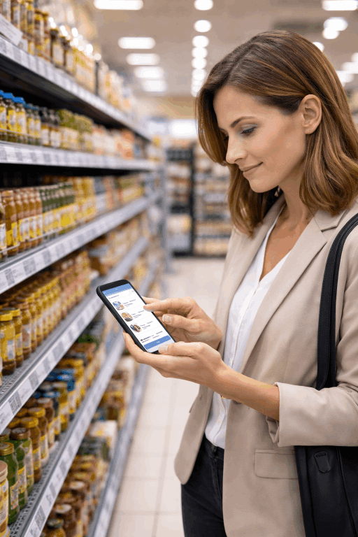 Przedstawiciel handlowy składający zamówienie B2B w aplikacji mobilnej